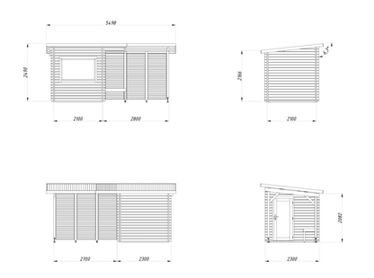 Dārza sauna Sanija 4.1 + 5.9 m2 - HOLDORS