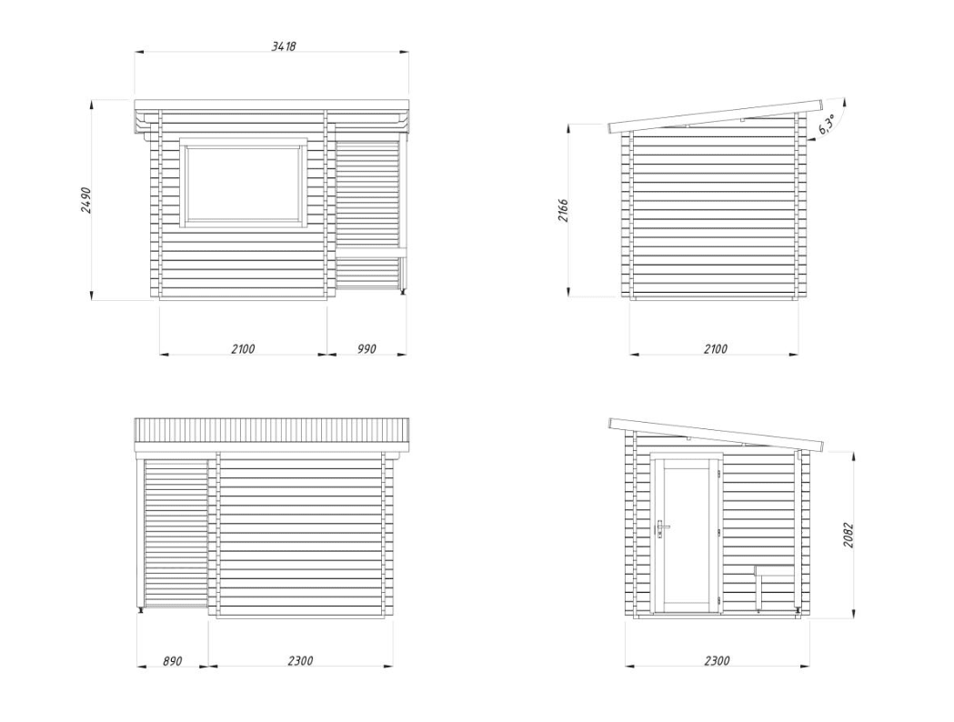 Dārza sauna Sanija 4.1 m2 - HOLDORS