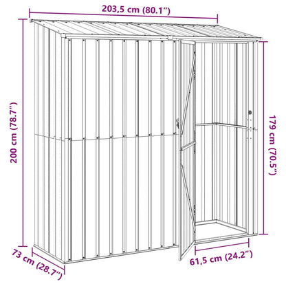 Dārza Šķūņi 203,5 X 73 X 200 Cm Metāls - HOLDORS