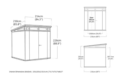 Dārza šķūnis Deco Pent 7x7 valrieksta tonis