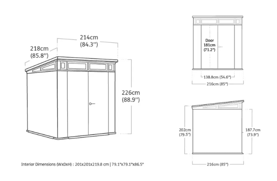 Dārza šķūnis Deco Pent 7x7 valrieksta tonis - HOLDORS