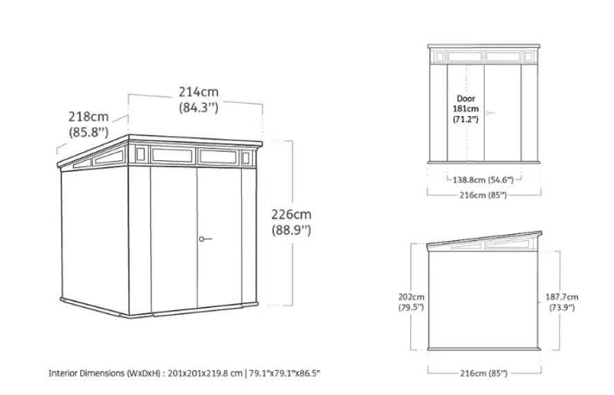 Dārza šķūnis Deco Pent 7x7 valrieksta tonis - HOLDORS