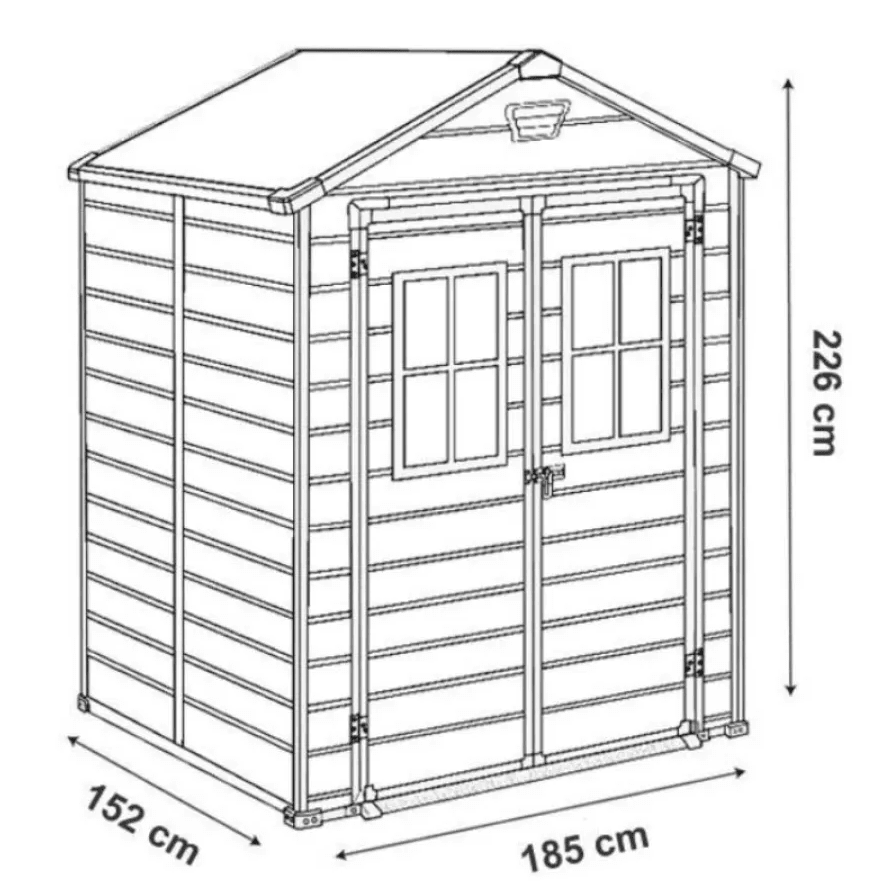 Dārza šķūnis Manor 6x5 DD tumši pelēks - HOLDORS