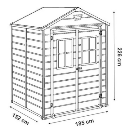 Dārza šķūnis Manor 6x5 DD tumši pelēks