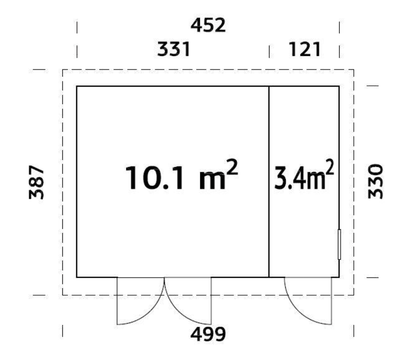 Dārza šķūnītis Kalvis 13.5 m2 - HOLDORS