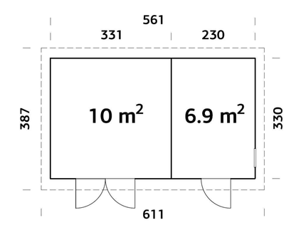 Dārza šķūnītis Kalvis 16,9 m2 - HOLDORS