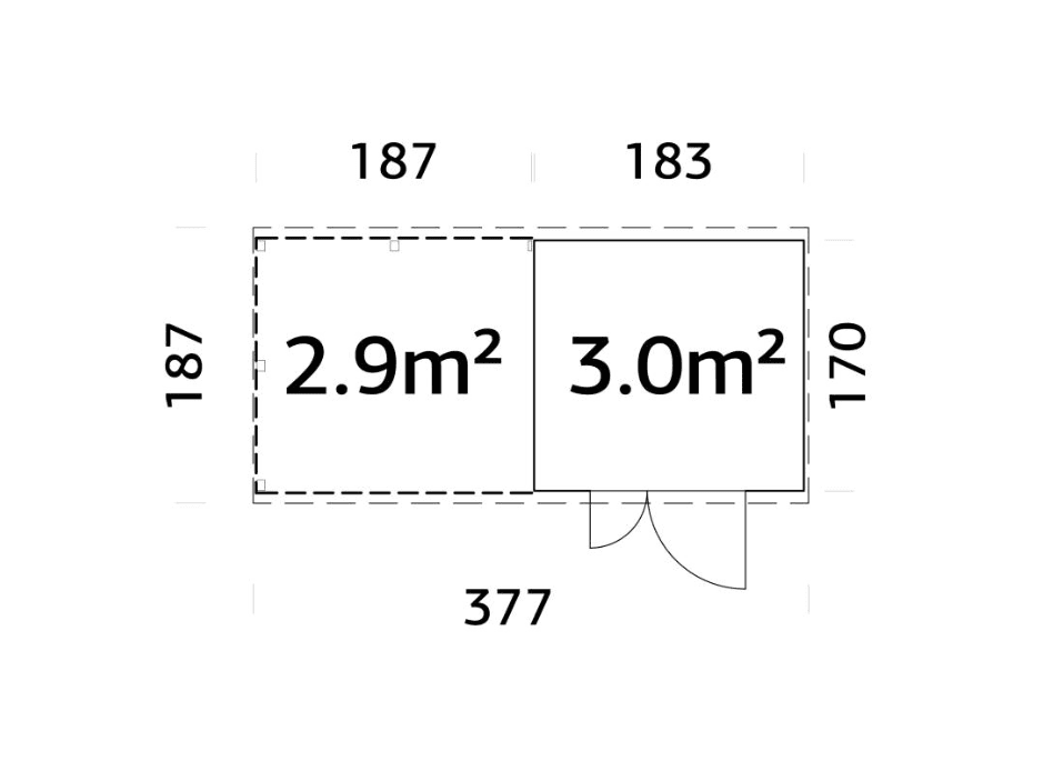 Dārza šķūnītis LIFE 3.0 + 2.9 m2 - HOLDORS