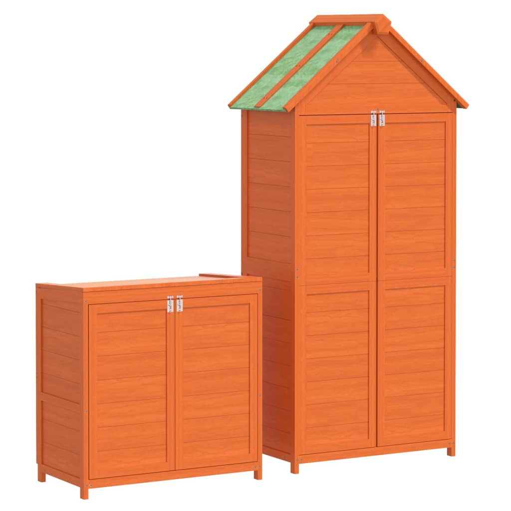 Dārza Šķūņu Komplekts, 2 Gab., Brūns, Priedes Masīvkoks - HOLDORS