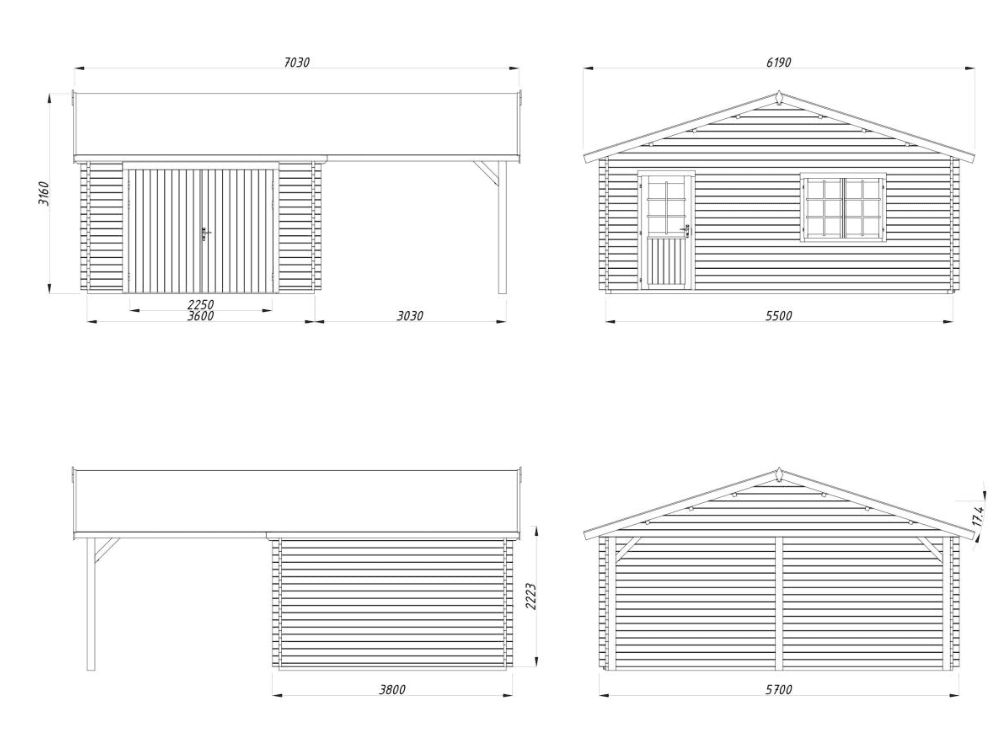 Garāža automašīnai Rodžers 19.0 + 16.2 m² - HOLDORS