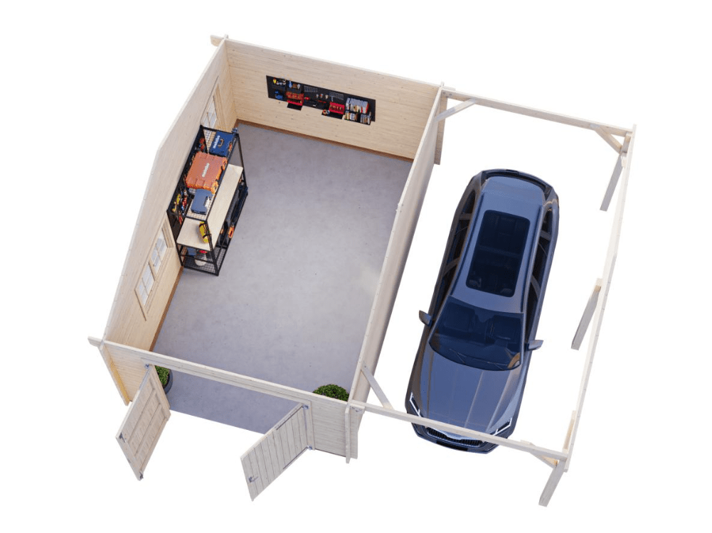 Garāža automašīnai Rodžers 19.0 + 16.2 m² - HOLDORS