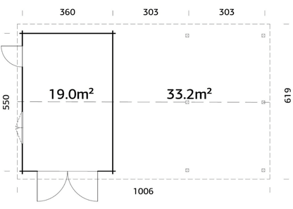 Garāža automašīnai Rodžers 19.0 + 33.2 m² - HOLDORS