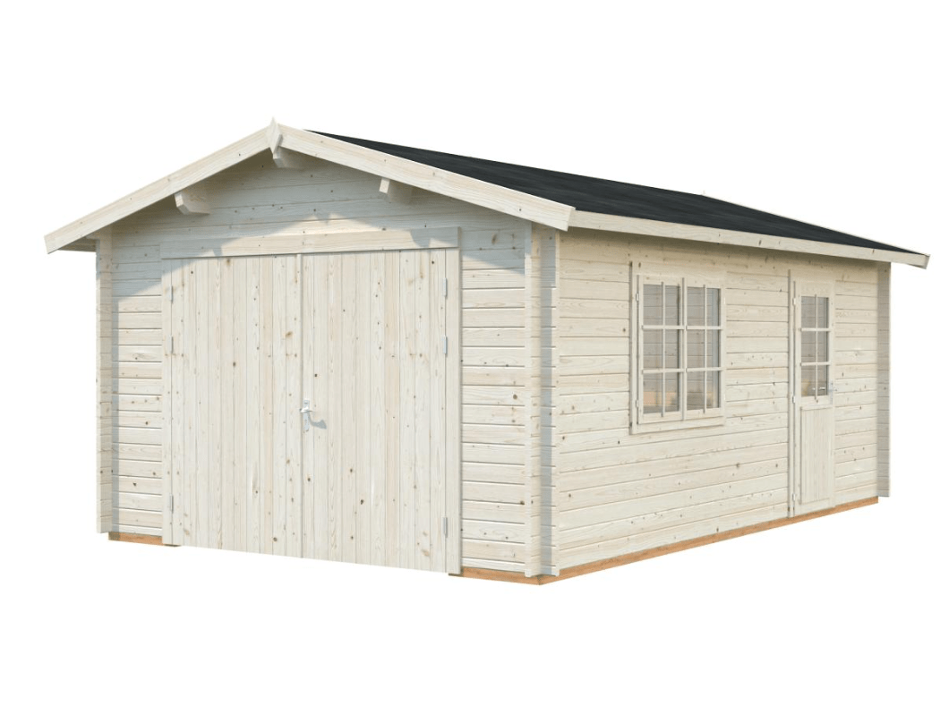 Garāža automāsīnai Rodžers 19.0 m2 ar koka vārtiem - HOLDORS