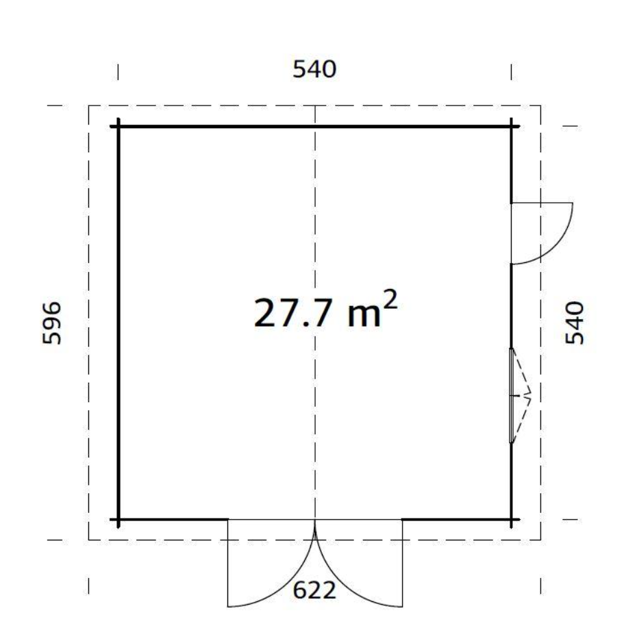 Garāža Rodžers 27.7 m² ar koka vārtiem