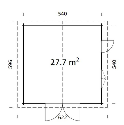Garāža Rodžers 27.7 m² ar koka vārtiem
