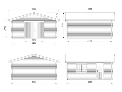 Garāža Rodžers 27.7 m² ar koka vārtiem