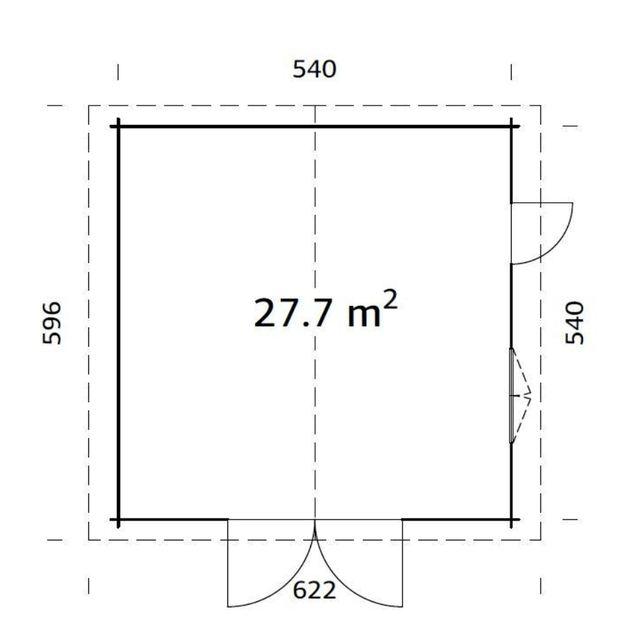 Garāža Rodžers 27.7 m² ar koka vārtiem - HOLDORS