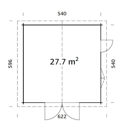 Garāža Rodžers 27.7 m² ar koka vārtiem - HOLDORS