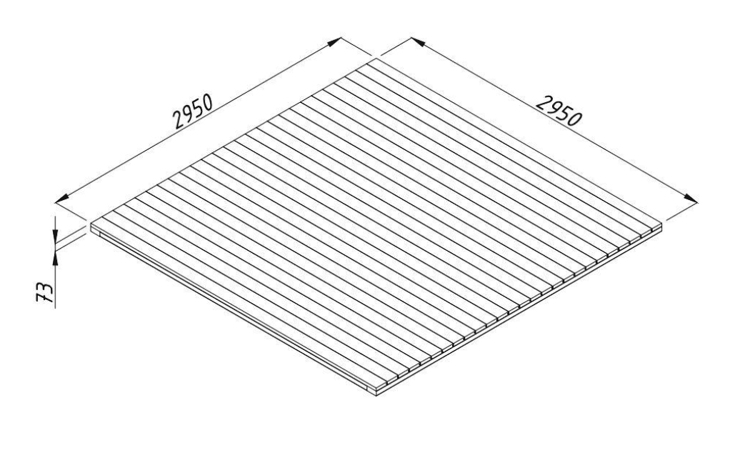 Grīdas dēļi ar rāmi lapenei 9.0 m2 (3x3m) - HOLDORS