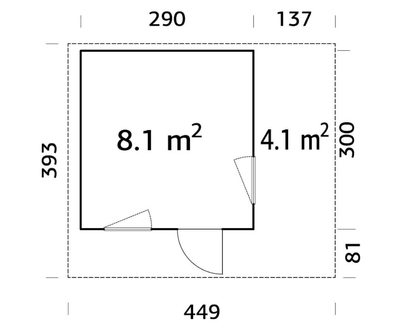 Koka dārza ēka Greisa 8.1 + 4.1 m2 - HOLDORS