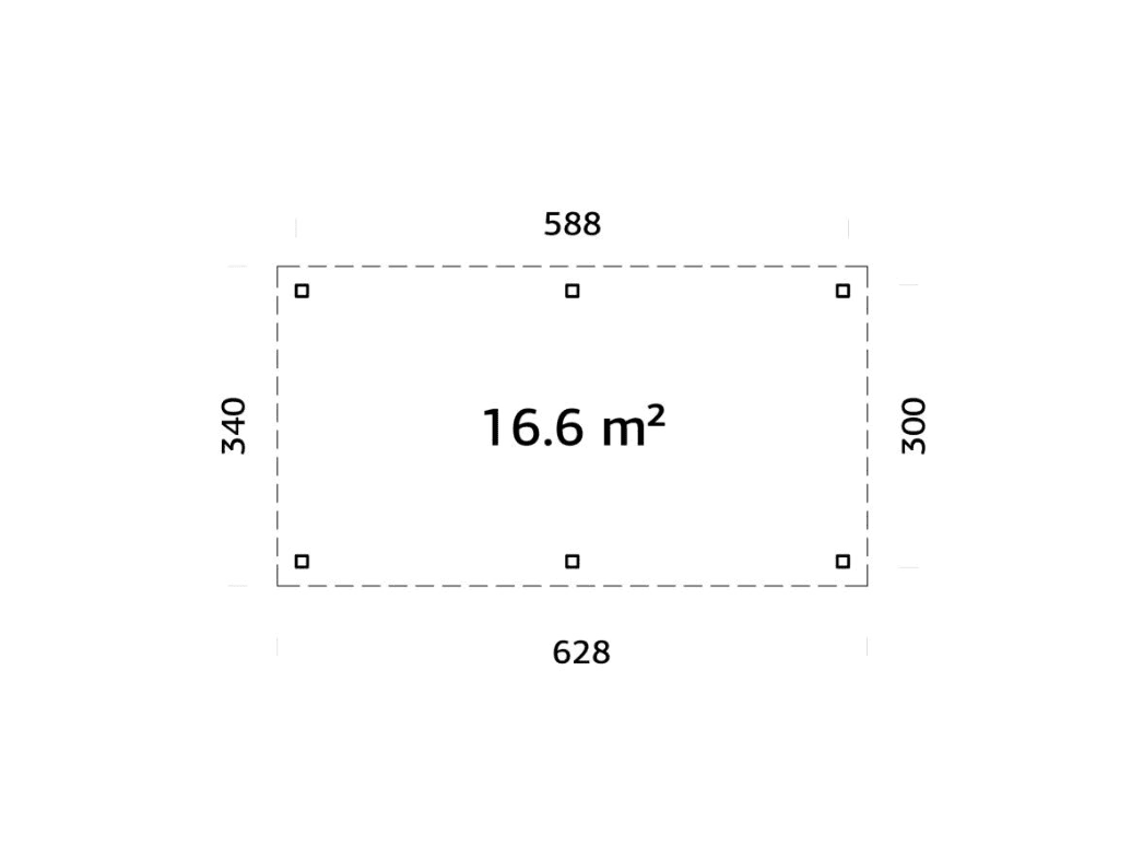 Koka dārza lapene Liene 16.6 m2 - HOLDORS