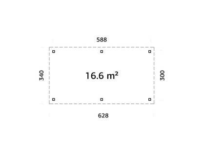 Koka dārza lapene Liene 16.6 m2 - HOLDORS