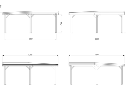 Koka dārza lapene Liene 24.9 m2 - HOLDORS