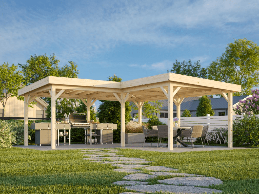 Koka dārza lapene Liene 24.9 m2 - HOLDORS