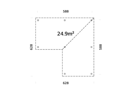 Koka dārza lapene Liene 24.9 m2 - HOLDORS