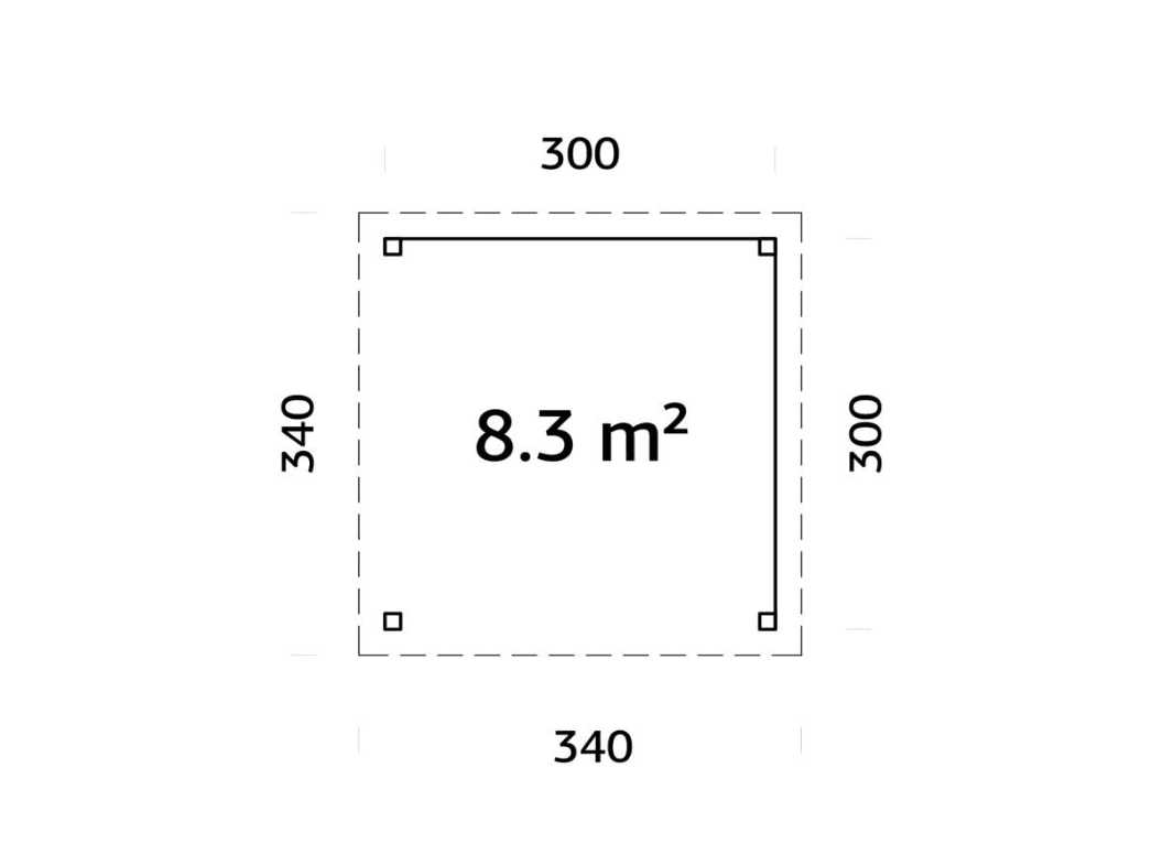 Koka dārza lapene Liene 8.3 m2 - HOLDORS