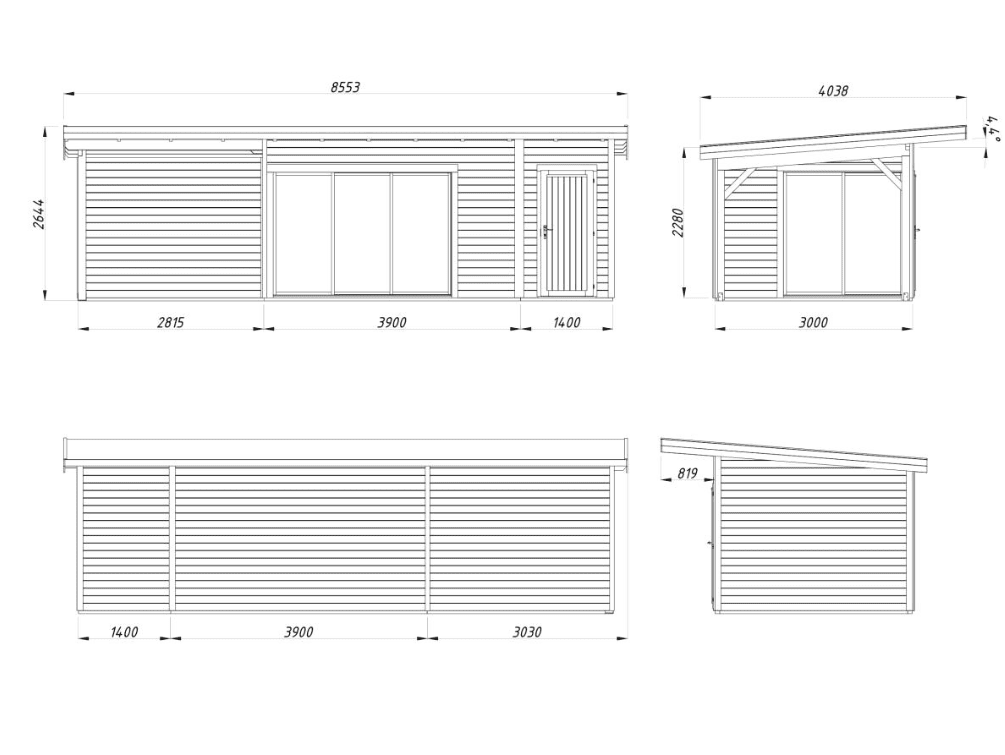 Koka dārza māja Andris 15.2 + 7.9 m² - HOLDORS
