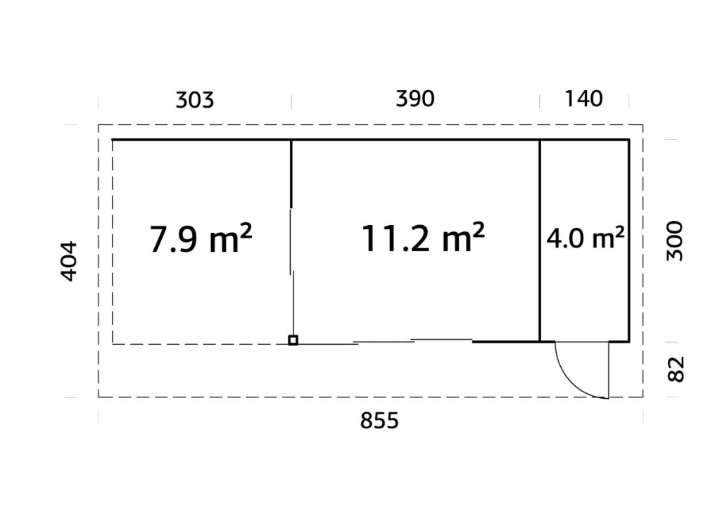 Koka dārza māja Andris 15.2 + 7.9 m² - HOLDORS