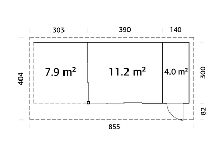 Koka dārza māja Andris 15.2 + 7.9 m² - HOLDORS