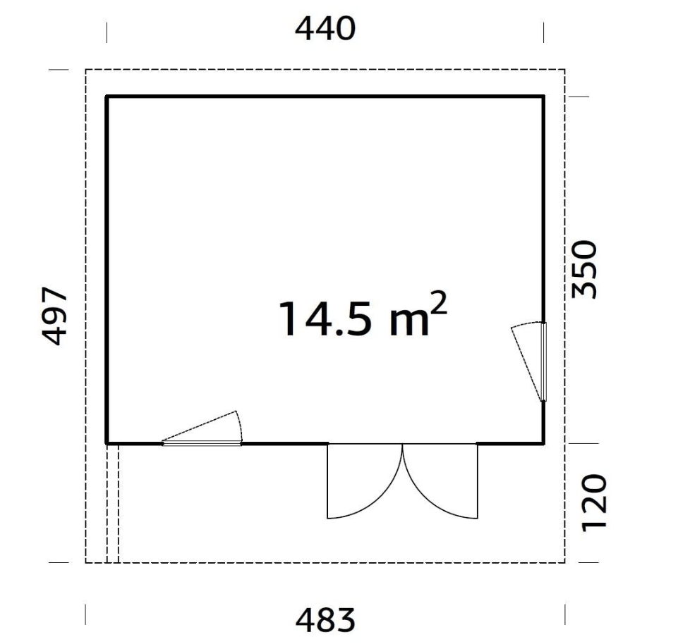 Koka dārza mājiņa Greisa 14.5 m2 - HOLDORS