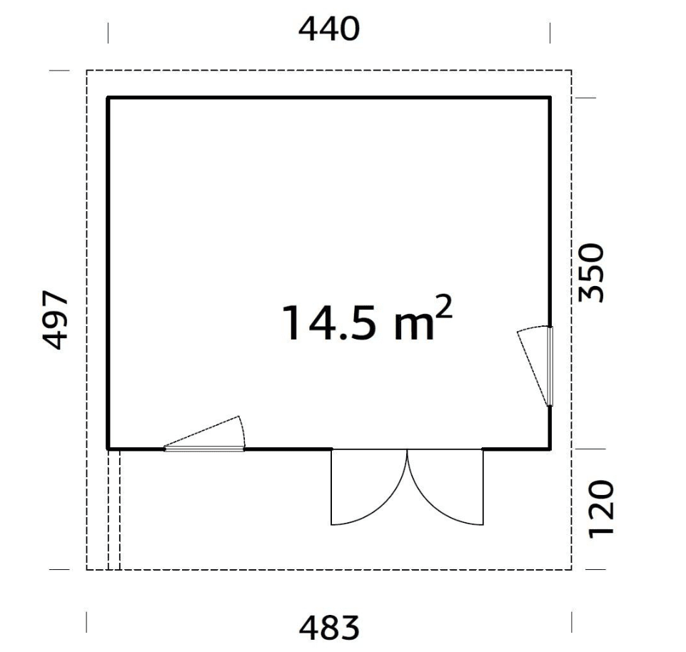 Koka dārza mājiņa Greisa 14.5 m2 - HOLDORS