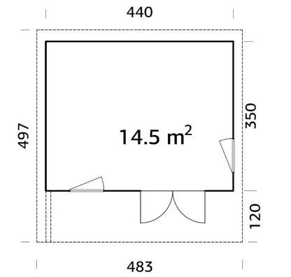Koka dārza mājiņa Greisa 14.5 m2 - HOLDORS