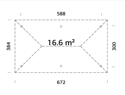 Koka dārza nojume Baiba 16.6 m2 - HOLDORS
