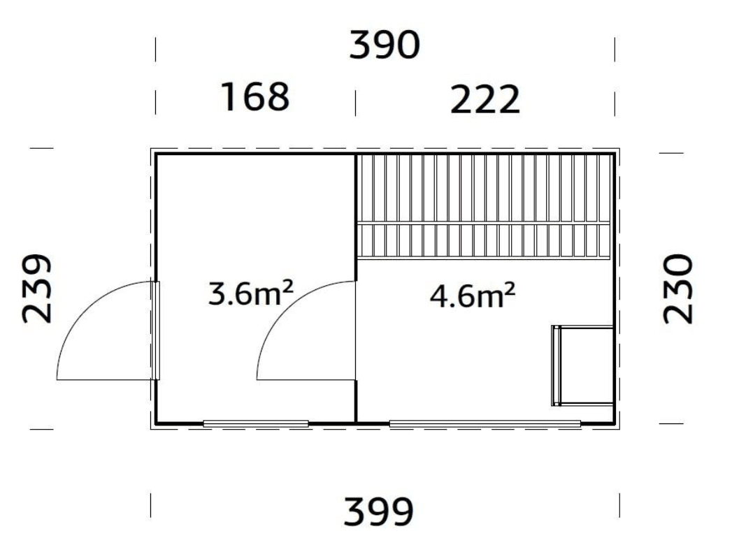 Koka dārza pirts Greisa 8.2 m2 - HOLDORS