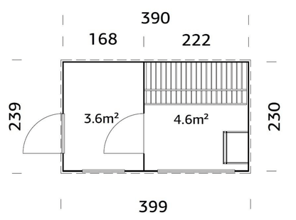 Koka dārza pirts Greisa 8.2 m2 - HOLDORS