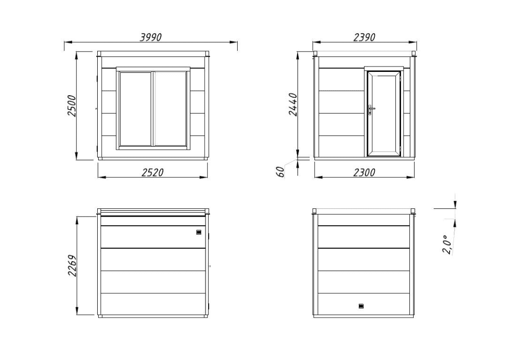 Koka dārza sauna Greisa 5.3 m2 - HOLDORS
