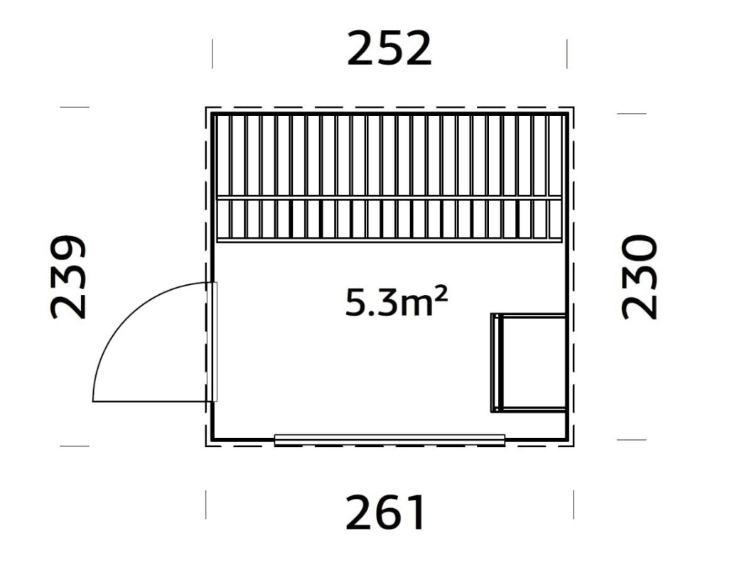Koka dārza sauna Greisa 5.3 m2 - HOLDORS