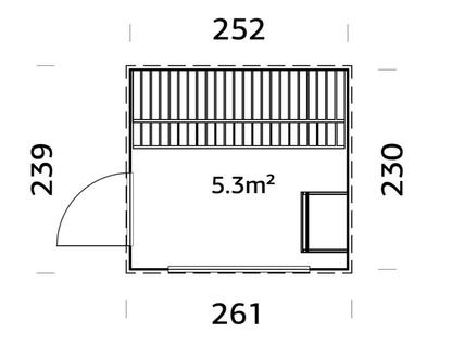 Koka dārza sauna Greisa 5.3 m2 - HOLDORS