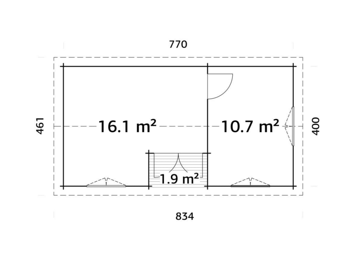 Koka māja Anna 26.8 + 1.9 m² - HOLDORS