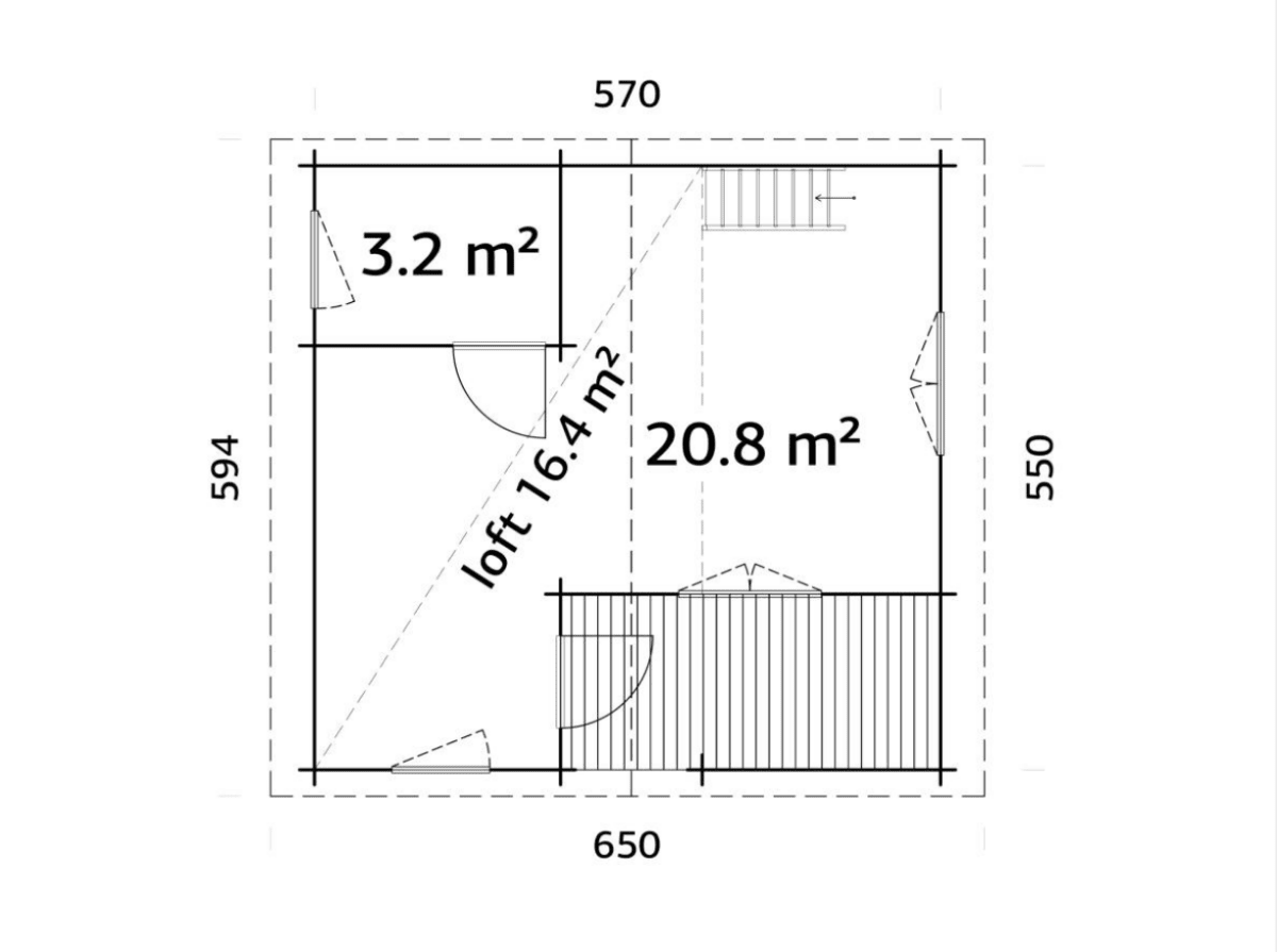 Koka māja Emīlija 40.1 + 5.2 m² - HOLDORS
