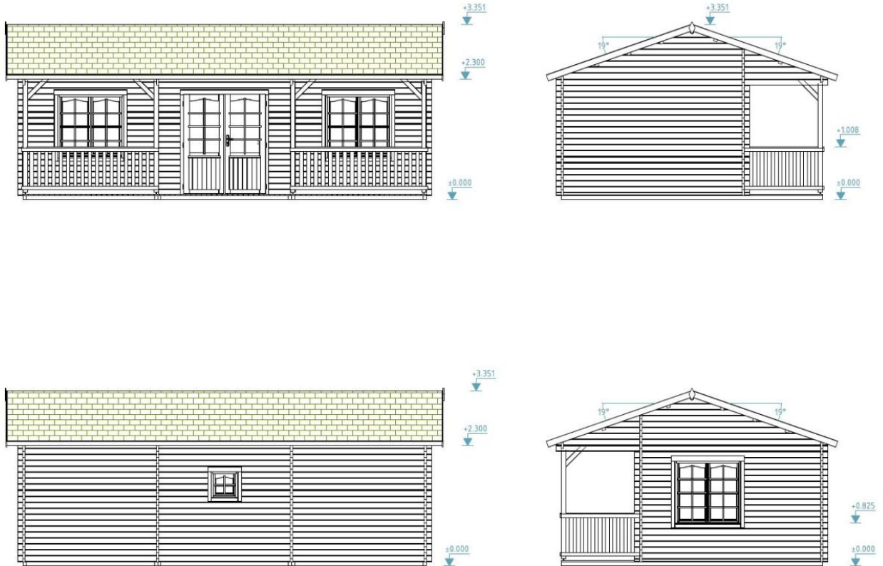 Koka māja Sandra 25.6 + 11.1 m²