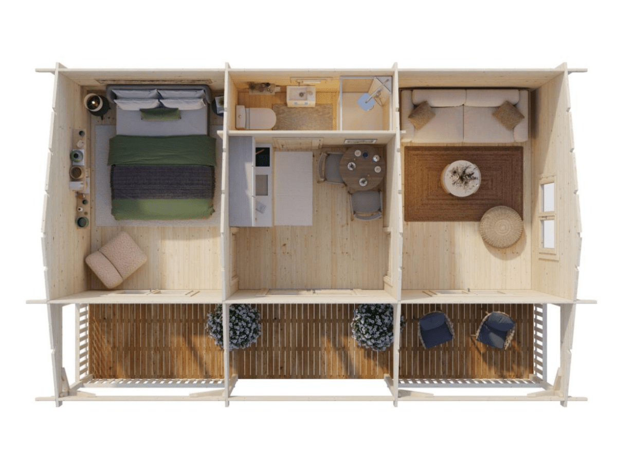 Koka māja Sandra 25.6 + 11.1 m² - HOLDORS