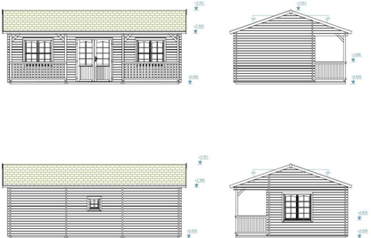 Koka māja Sandra 25.6 + 11.1 m² - HOLDORS