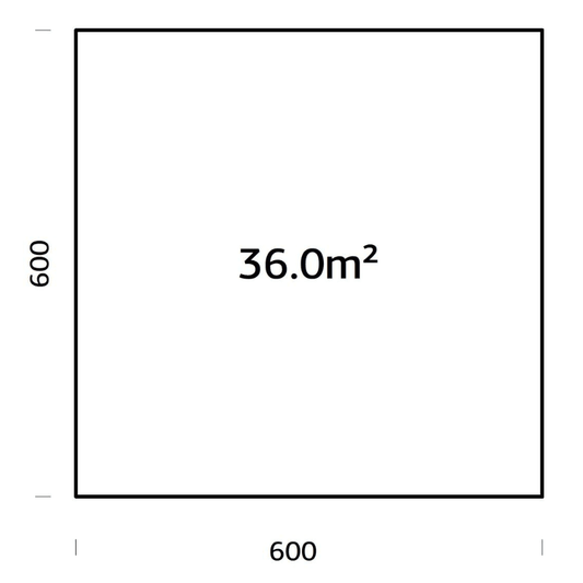 Koka pamatu rāmis dārza ēkām 6x6m - HOLDORS