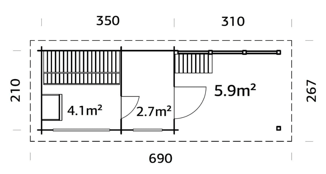 Koka pirts Sanija 6.8 + 5,9 m2 - HOLDORS