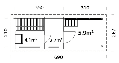 Koka pirts Sanija 6.8 + 5,9 m2 - HOLDORS