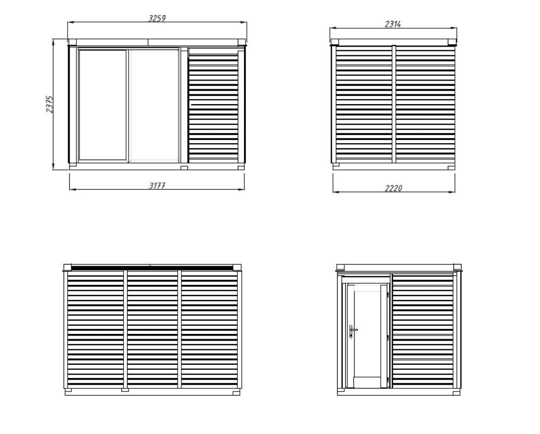 Koka Pirts Sauna Sāra 3.8 + 2.1 m2 - HOLDORS